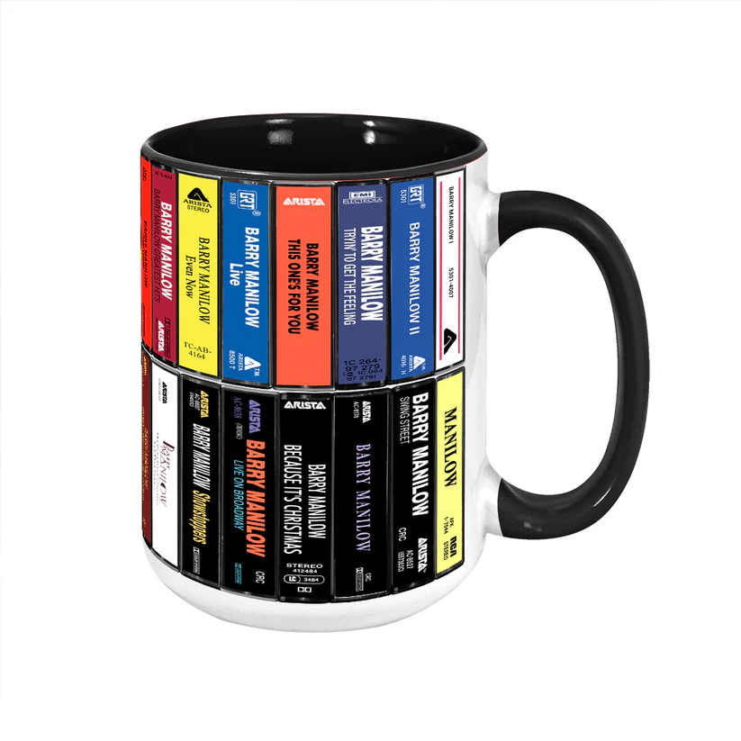 Barry Manilow Albums Cassette Collection Retro Accent Mug