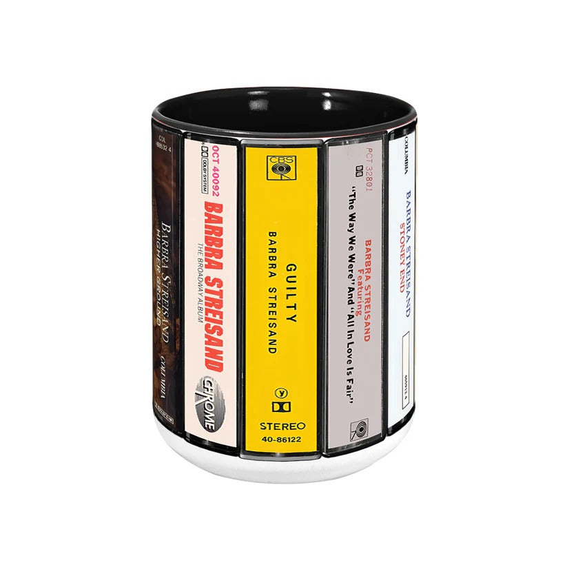 Barbra Streisand Albums Cassette Retro Collection Accent Mug