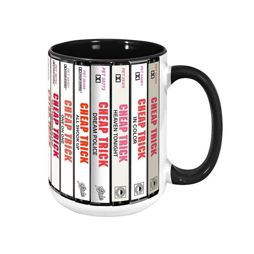 Cheap Trick Albums Cassette Collection Retro Accent Mug