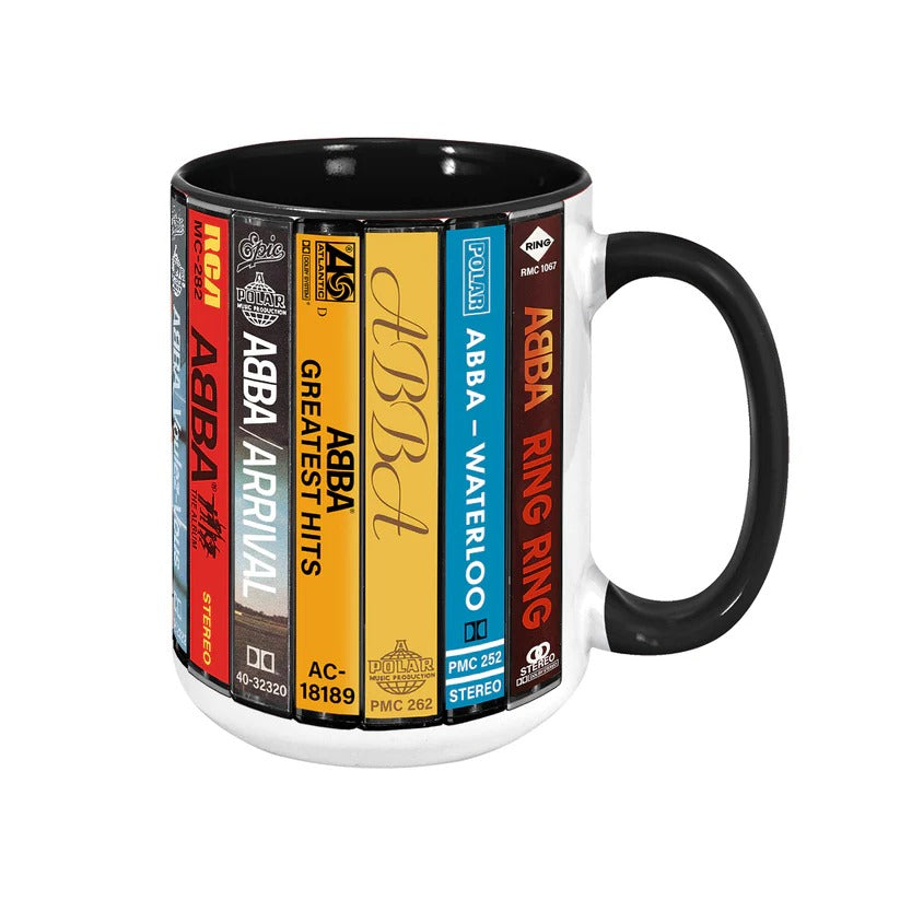 ABBA Albums Cassette Collection Retro Accent Mug
