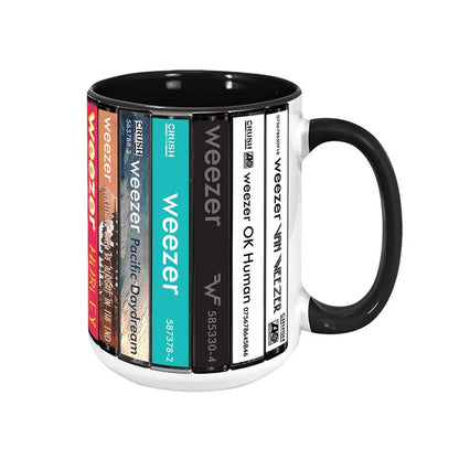 Weezer Albums Cassette Collection Retro Accent Mug
