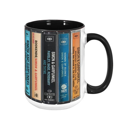 Simon & Garfunkel Albums Cassette Retro Collection Accent Mug
