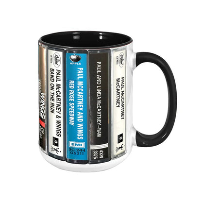 Paul McCartney Albums Cassette Retro Collection Accent Mug