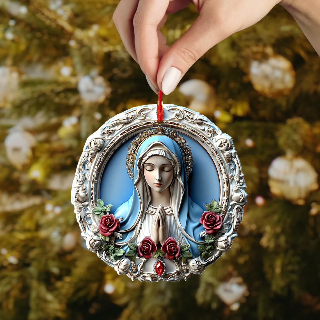 Sacred Heart Virgin Mary Ornament