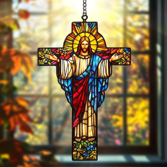 Jesus Suncatcher, Christian Acrylic Suncatcher Window