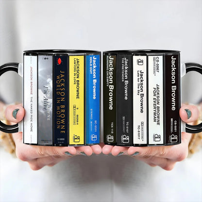 Jackson Browne Albums Cassette Retro Collection Accent Mug