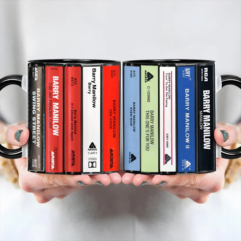Barry Manilow Albums Cassette Retro Collection Accent Mug