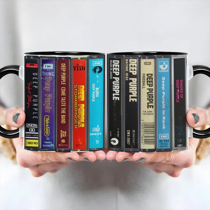 Deep Purple Albums Cassette Retro Collection Accent Mug