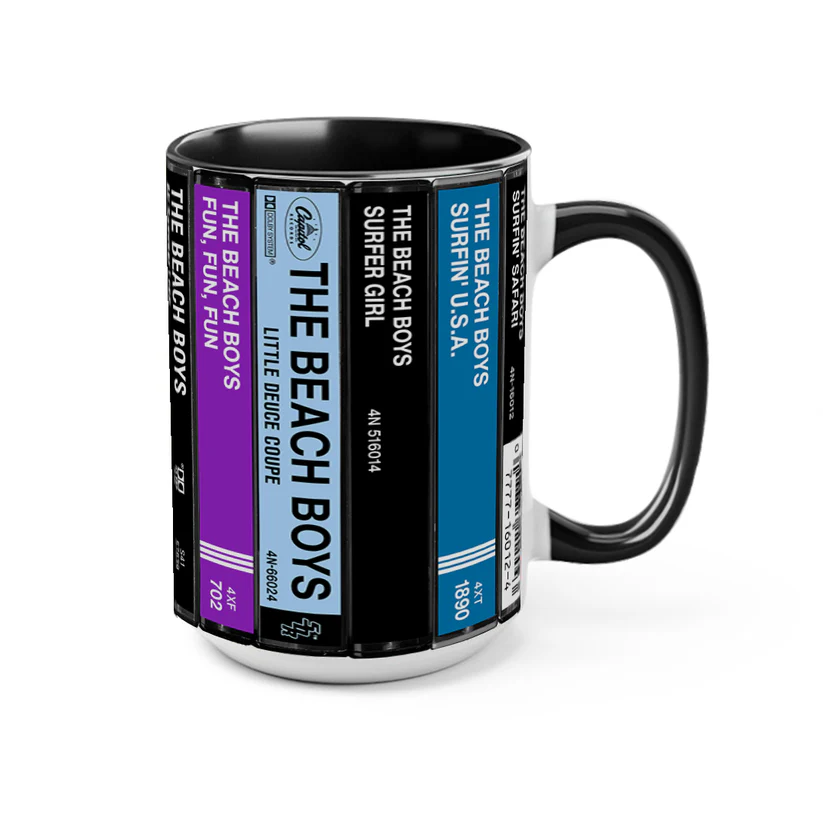 The Beach Boys Albums Cassette Collection Retro Accent Mug