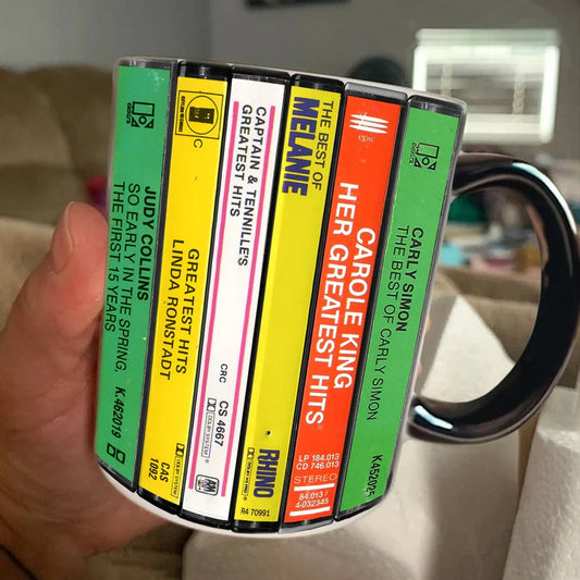 70's Female Voices Albums Cassette Collection Retro Accent Mug