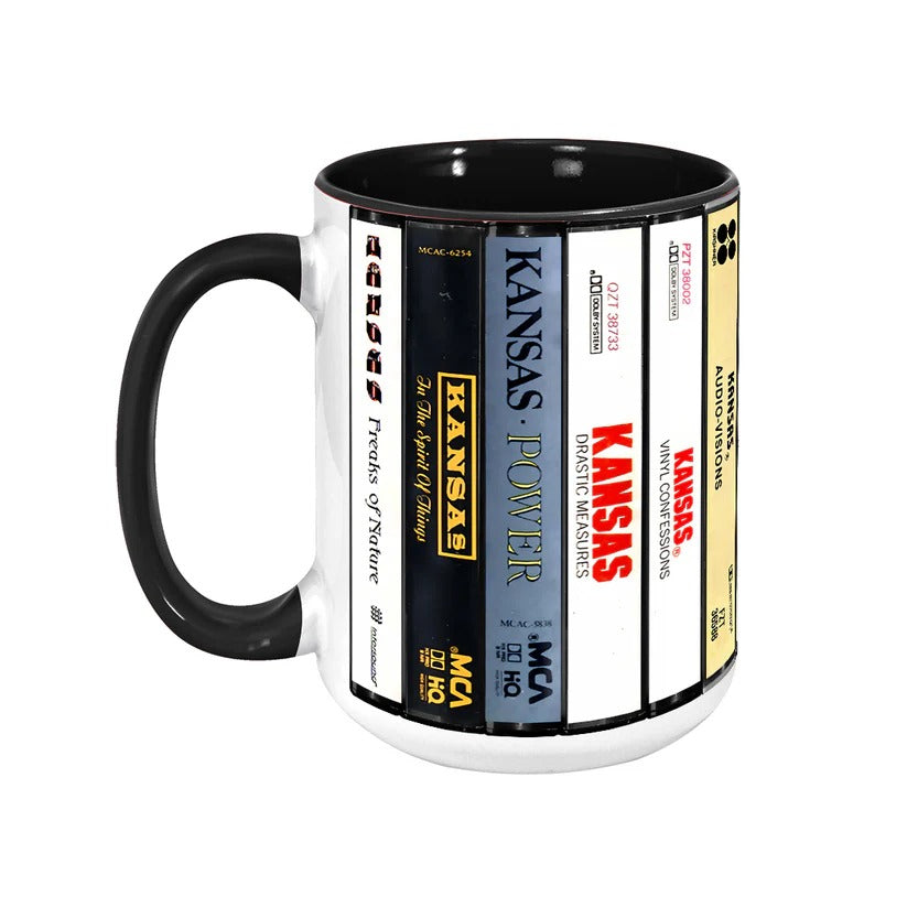 Kansas Albums Cassette Collection Retro Accent Mug