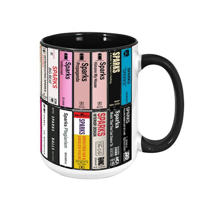 Sparks Albums Cassette Collection Retro Accent Mug