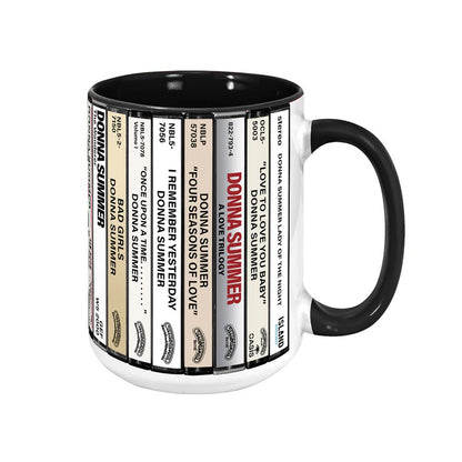Donna Summer Albums Cassette Collection Retro Accent Mug