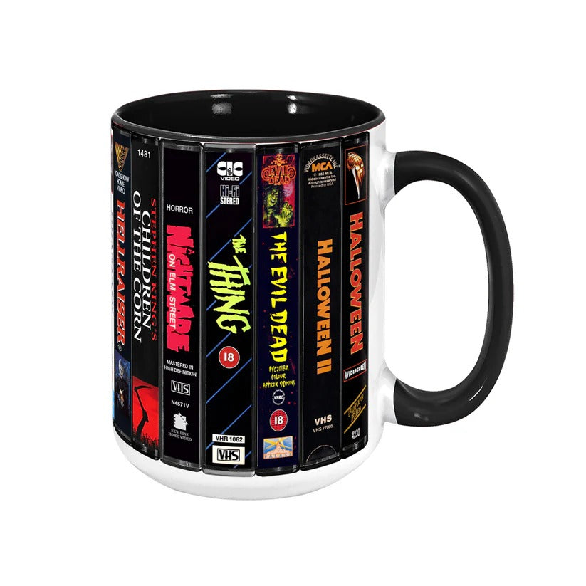 VHS Horror Movies Collection Retro Accent Mug