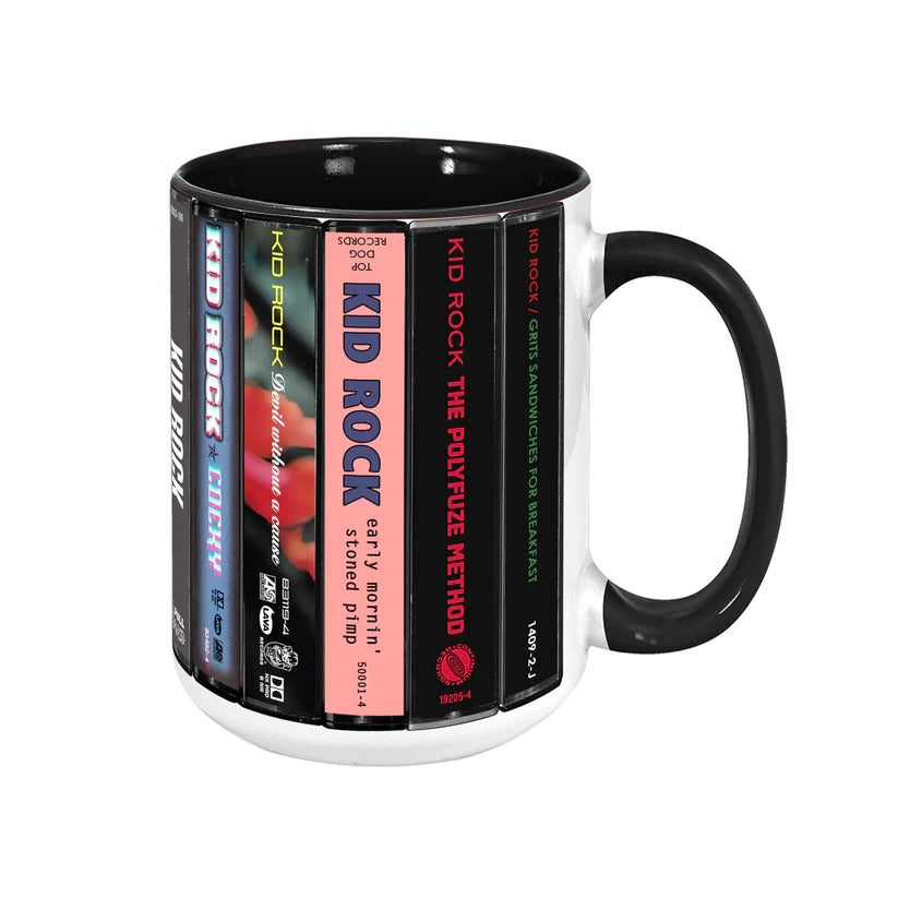 Kid Rock Albums Cassette Collection Retro Accent Mug