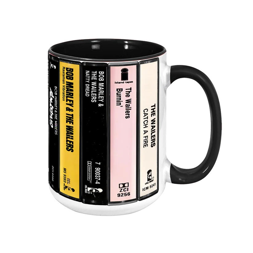 Bob Marley Albums Cassette Collection Retro Accent Mug