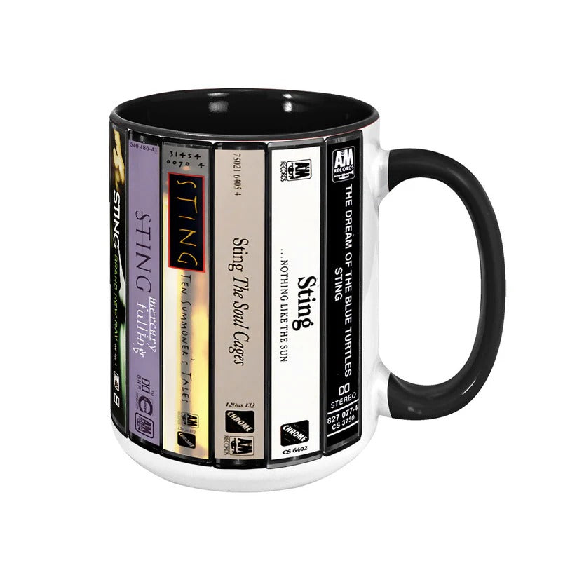 Sting Albums Cassette Collection Retro Accent Mugs