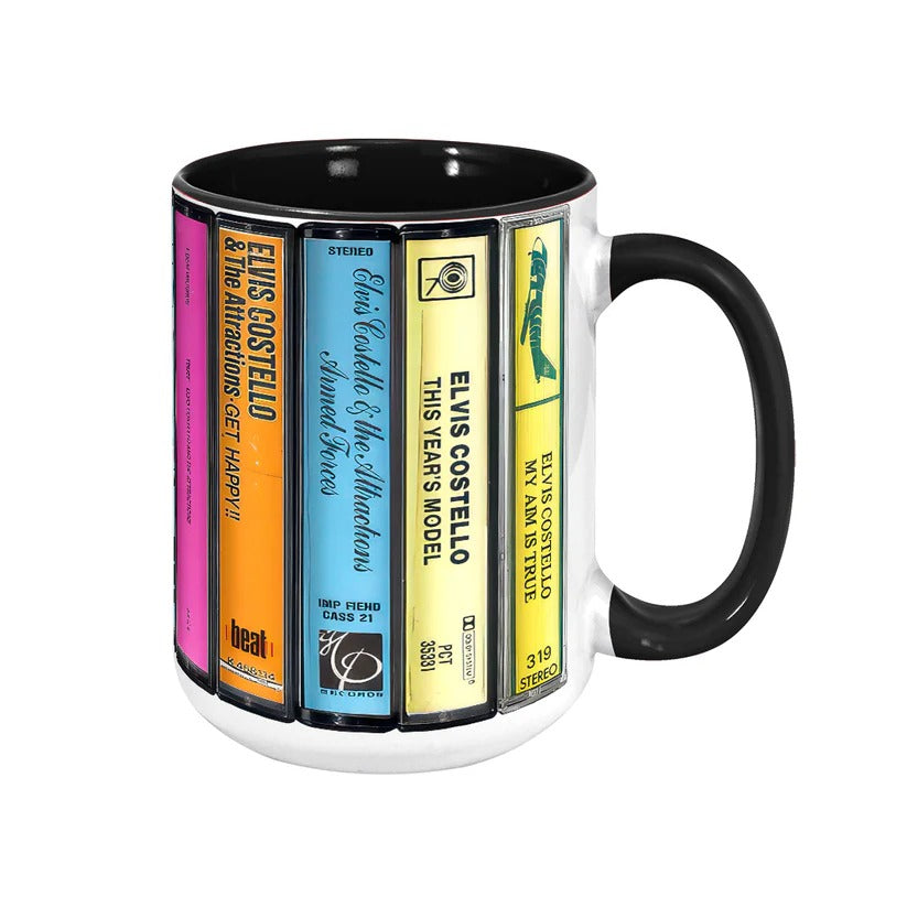 Elvis Costello Albums Cassette Retro Collection Accent Mug