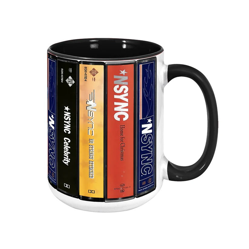 NSYNC Albums Cassette Collection Retro Accent Mug