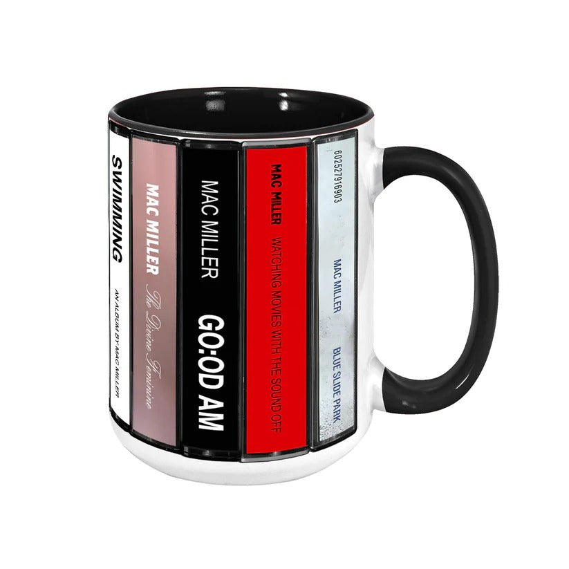 Mac Miller Albums Cassette Collection Retro Accent Mug