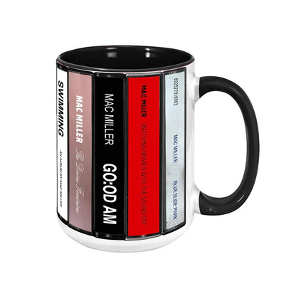 Mac Miller Albums Cassette Collection Retro Accent Mug