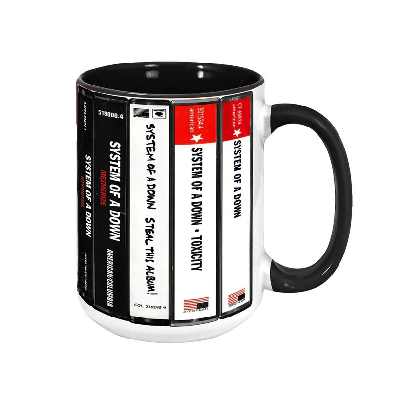 System Of A Down Albums Cassette Collection Retro Accent Mug