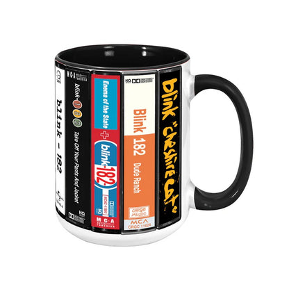 Blink-182 Albums Cassette Collection Retro Accent Mug
