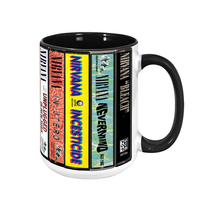 Nirvana Albums Cassette Collection Retro Accent Mug