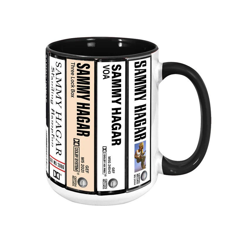 Sammy Hagar Albums Cassette Collection Retro Accent Mug