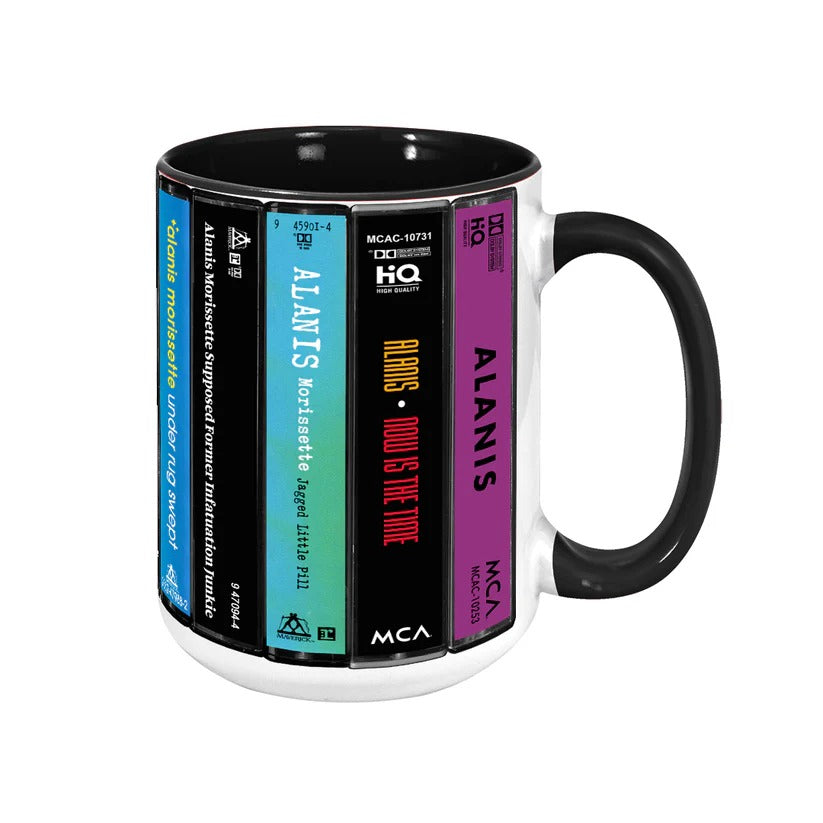 Alanis Morissette Albums Cassette Collection Retro Accent Mug
