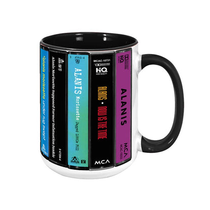 Alanis Morissette Albums Cassette Collection Retro Accent Mug