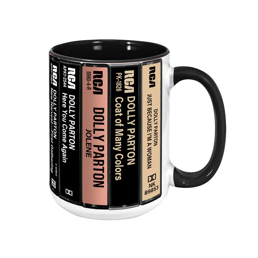 Dolly Parton Albums Cassette Retro Collection Accent Mug