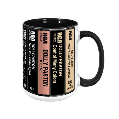 Dolly Parton Albums Cassette Retro Collection Accent Mug