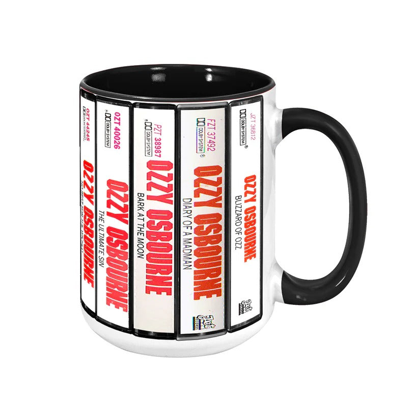 Ozzy Osbourne Albums Cassette Collection Retro Accent Mug