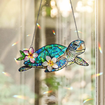 Sea Turtle Holographic Acrylic Suncatcher