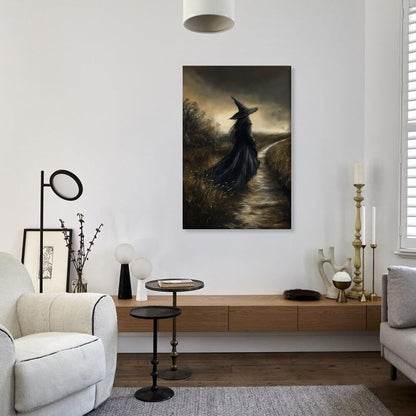 Witch Canvas, Witch Halloween Poster, Wall Decor