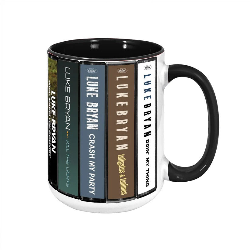 Luke Bryan Albums Cassette Collection Retro Accent Mug
