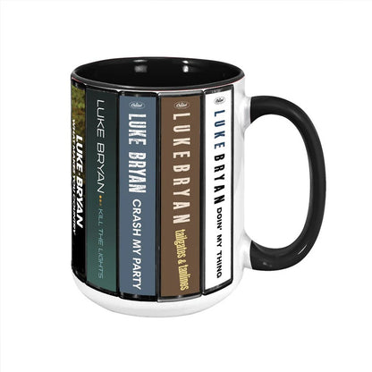 Luke Bryan Albums Cassette Collection Retro Accent Mug