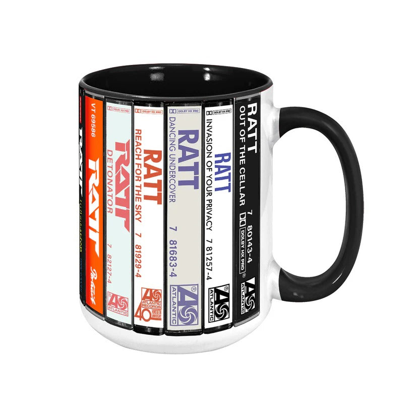 Ratt Albums Cassette Collection Retro Accent Mug