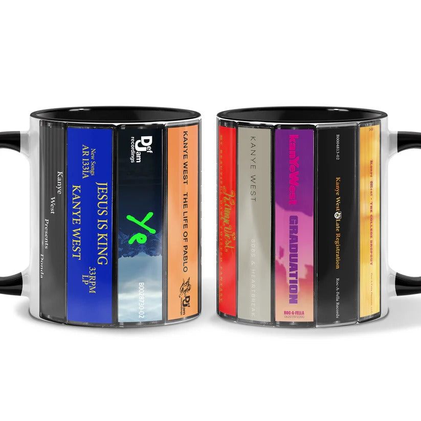 Kanye West Albums Cassette Collection Retro Accent Mug