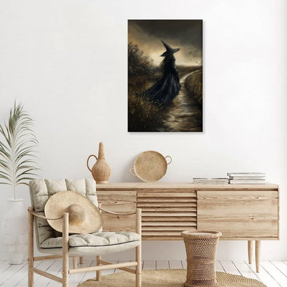 Witch Canvas, Witch Halloween Poster, Wall Decor
