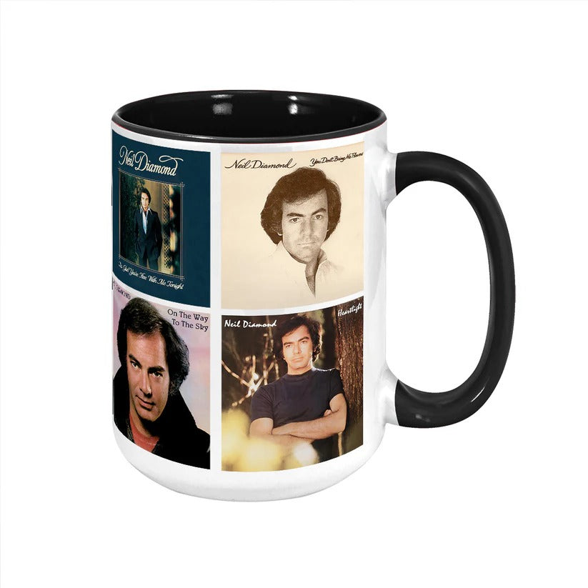 Neil Diamond Albums Cover Collection Retro Accent Mug