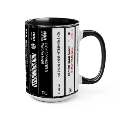 Rick Springfield Albums Cassette Collection Retro Accent Mug