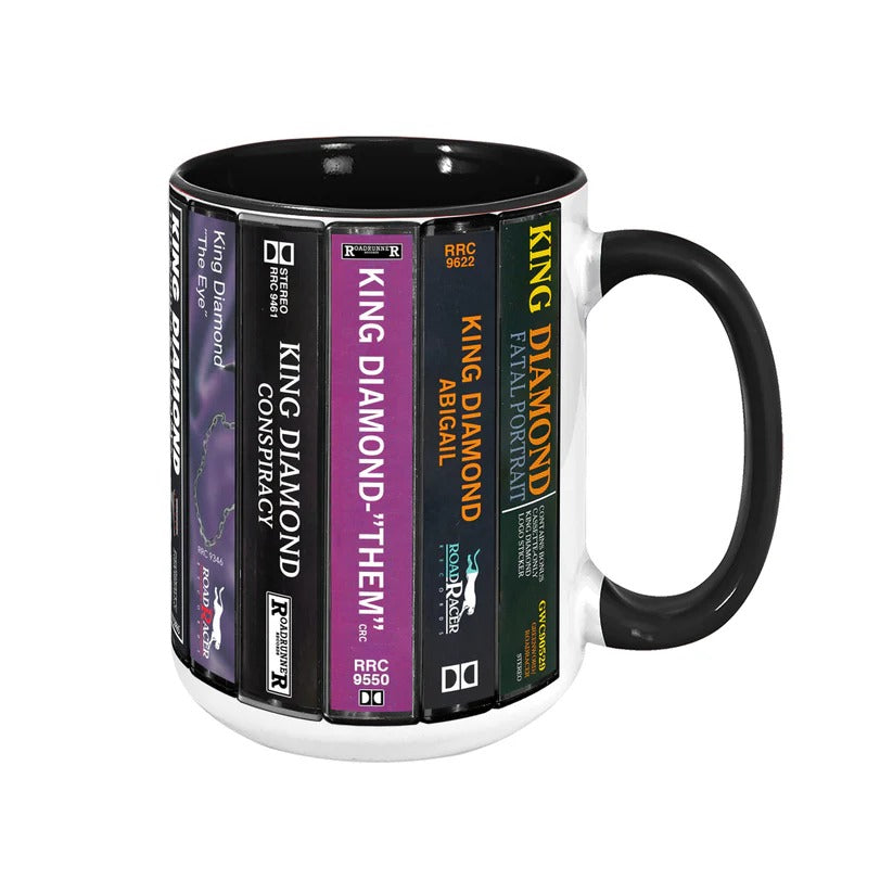 King Diamond Albums Cassette Collection Retro Accent Mug