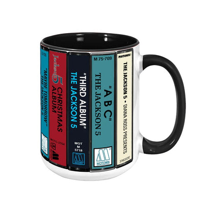 The Jackson 5 Albums Cassette Collection Retro Accent Mug