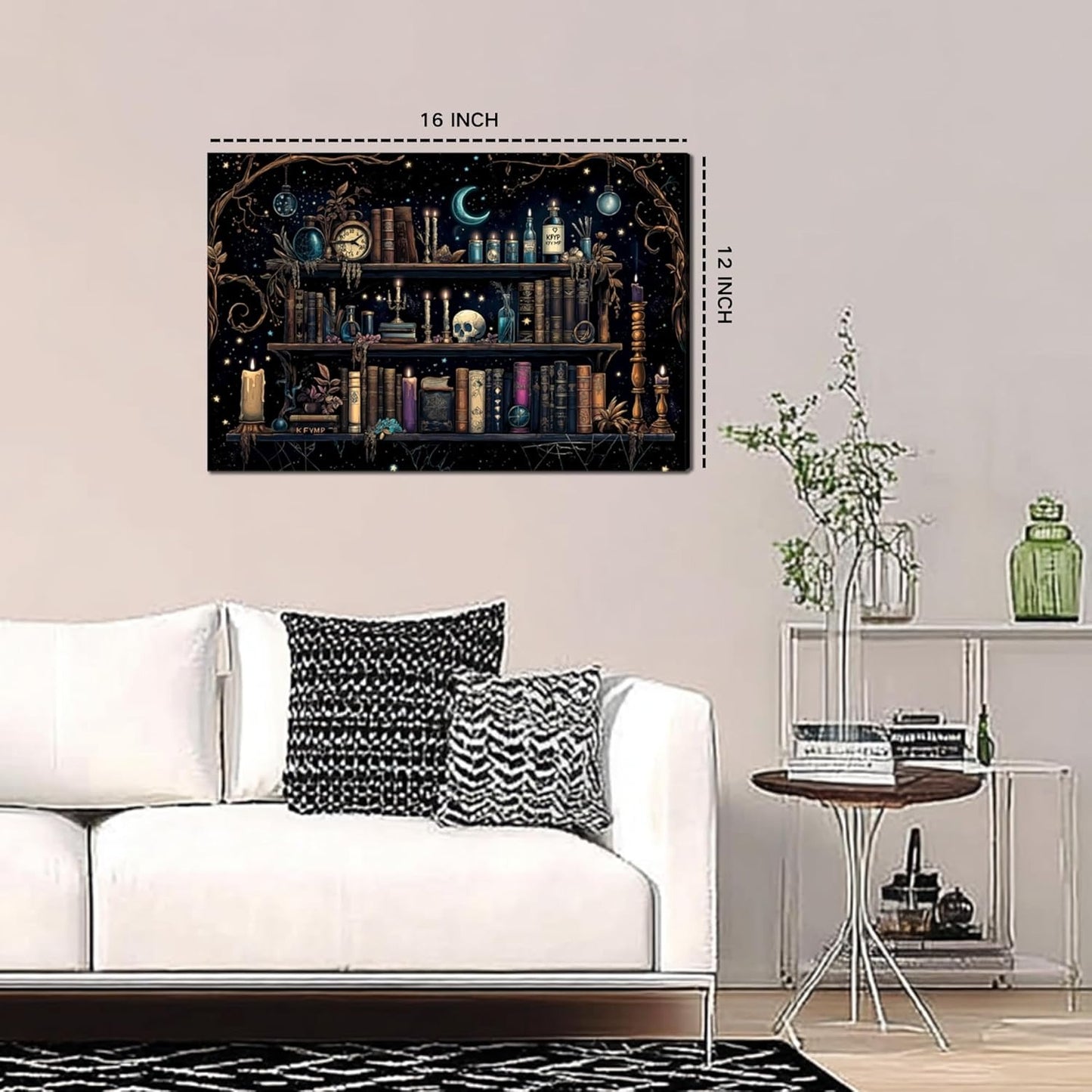 Witch Canvas, Witch Halloween Poster, Wall Decor