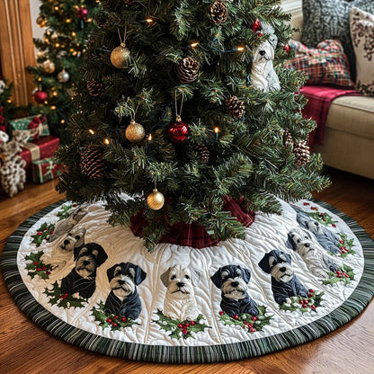 Schnauzer Quilted Christmas Tree Skirt