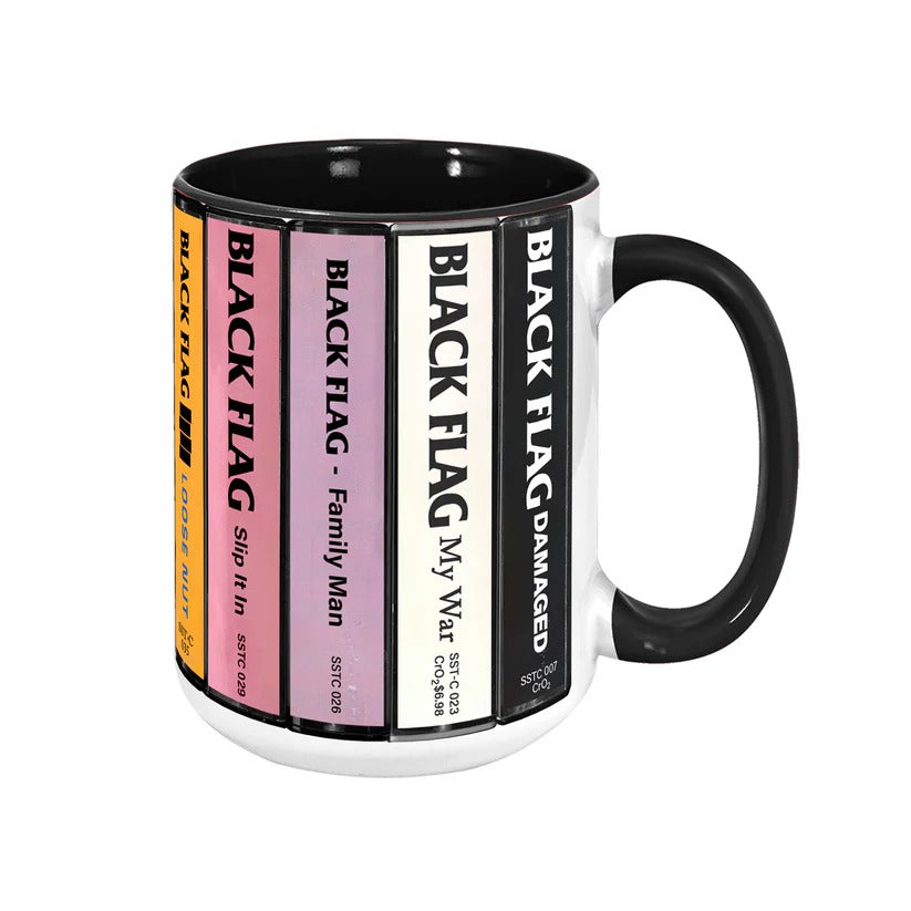 Black Flag Albums Cassette Collection Retro Accent Mug