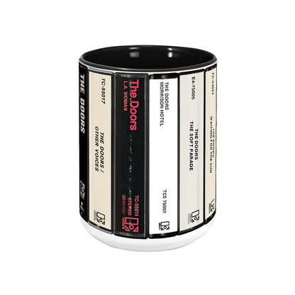 The Doors Albums Cassette Collection Retro Accent Mug