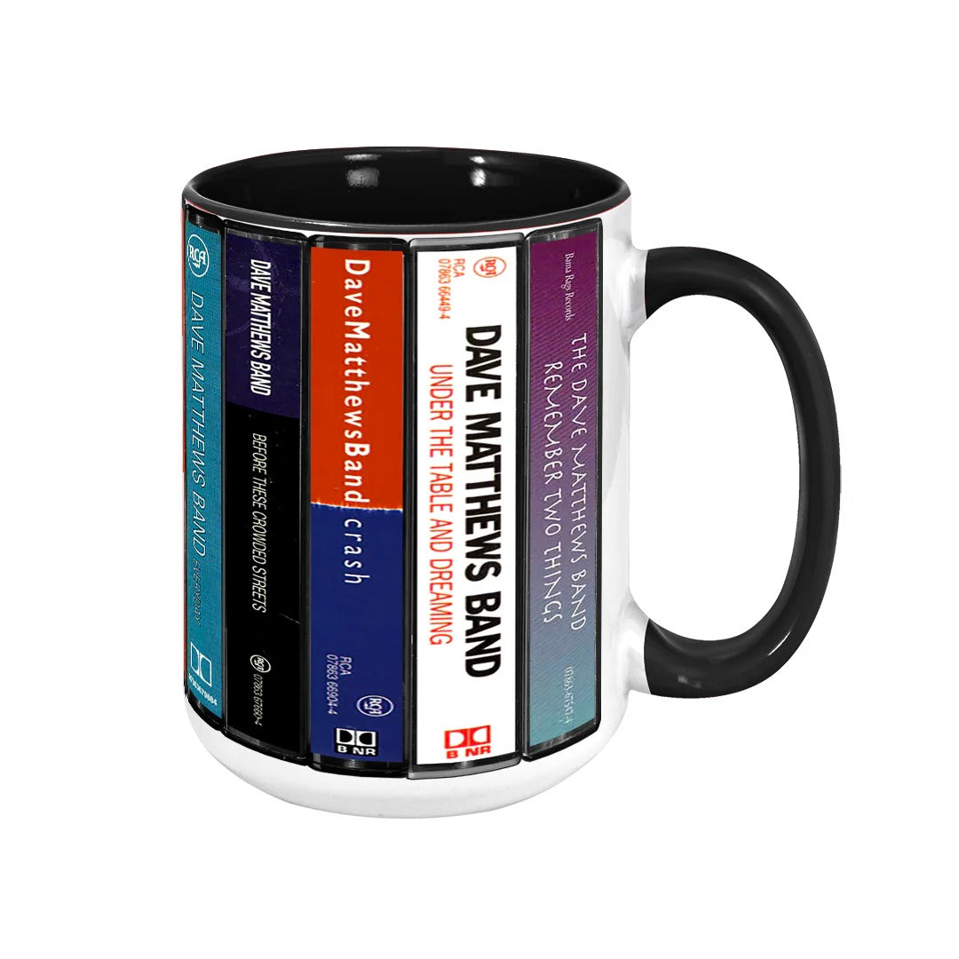 Dave Matthews Band Albums Cassette Collection Retro Accent Mug